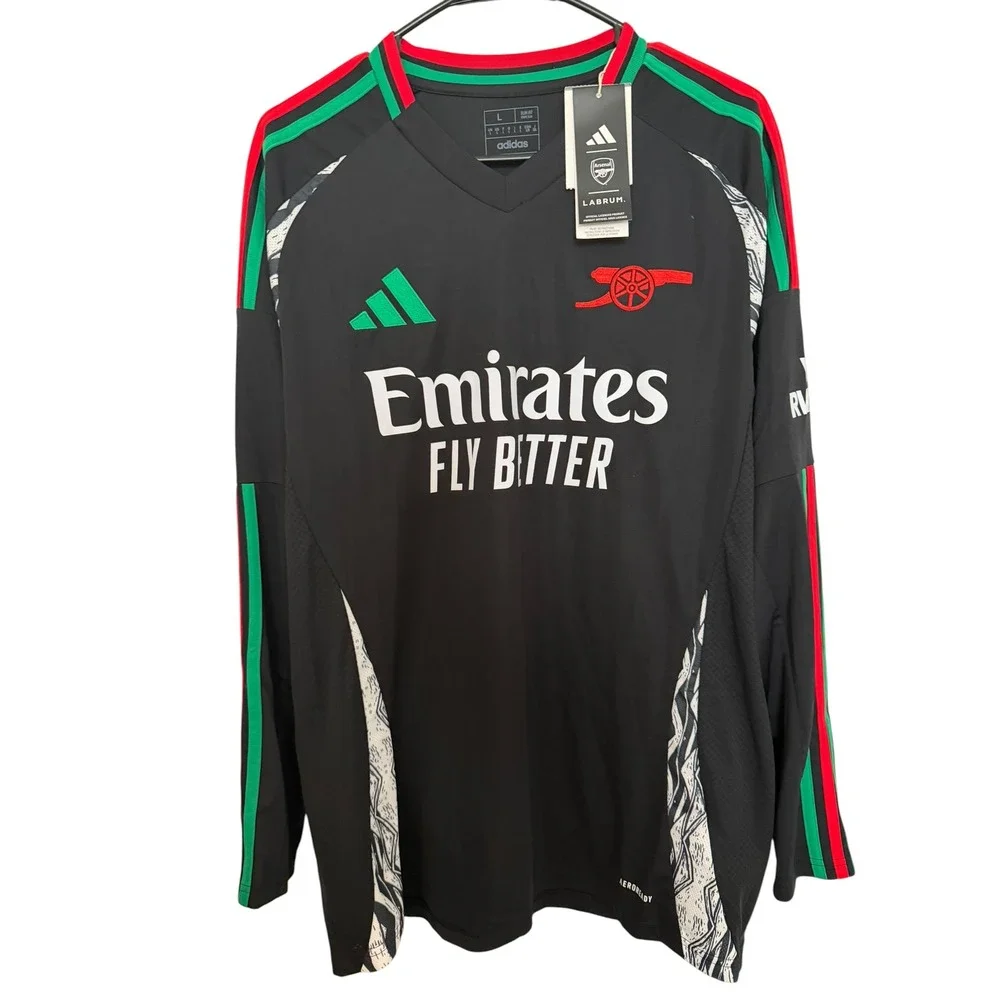 Adidas Arsenal FC 2024/25 Away Jersey Labrum London Long Sleeve Black Mens L NEW